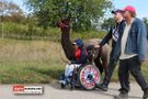Bub im Rolli führt Lama