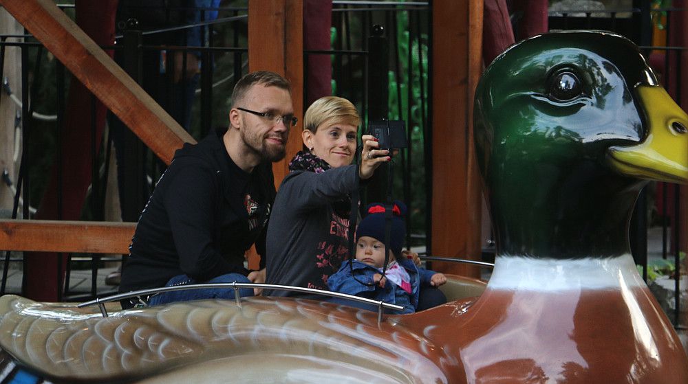 Familie in Entenbahn