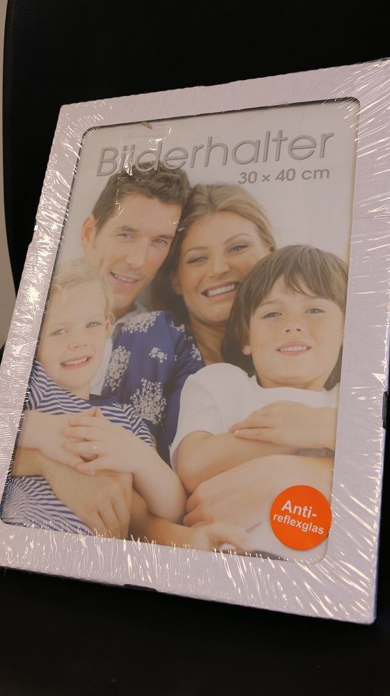1 Stück Bilderhalter mit Clips 30x40 Anti-Reflexglas